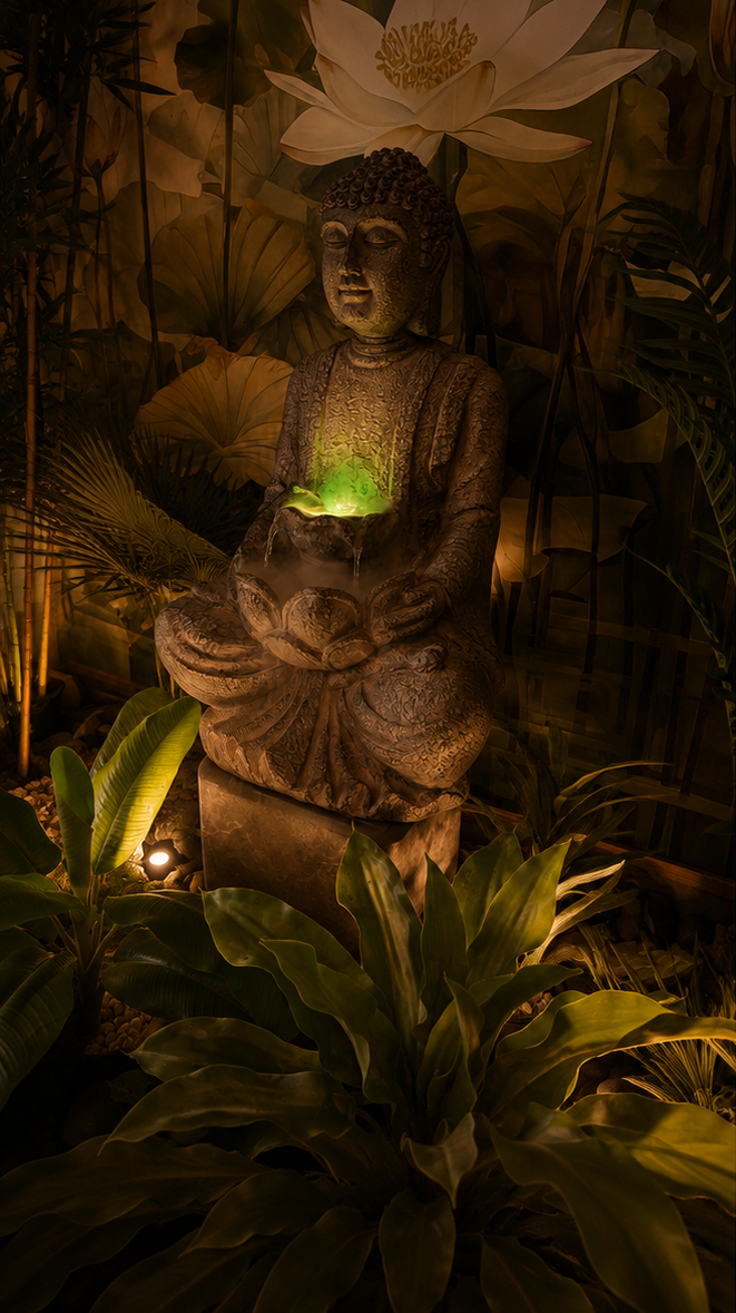 Lotus Garden Rituals — Buddha, atmosferă de seară
